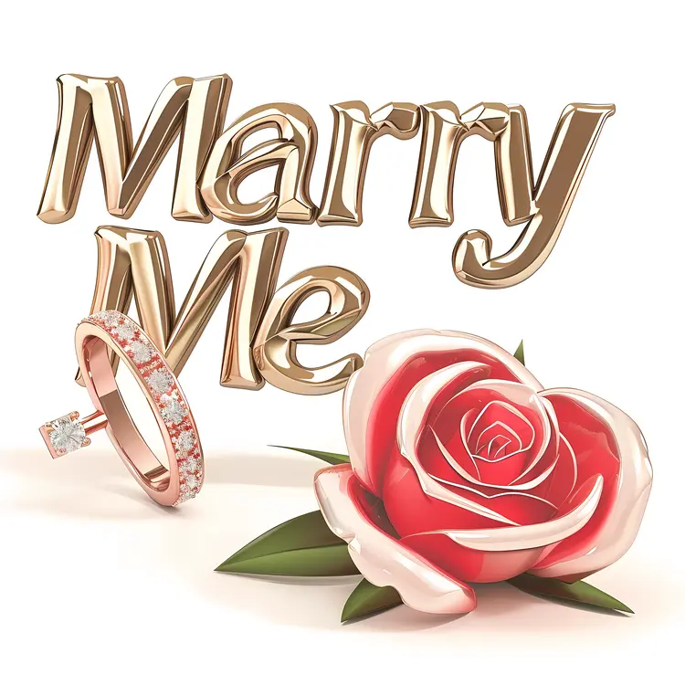 Marry Me with Rose and Ring
