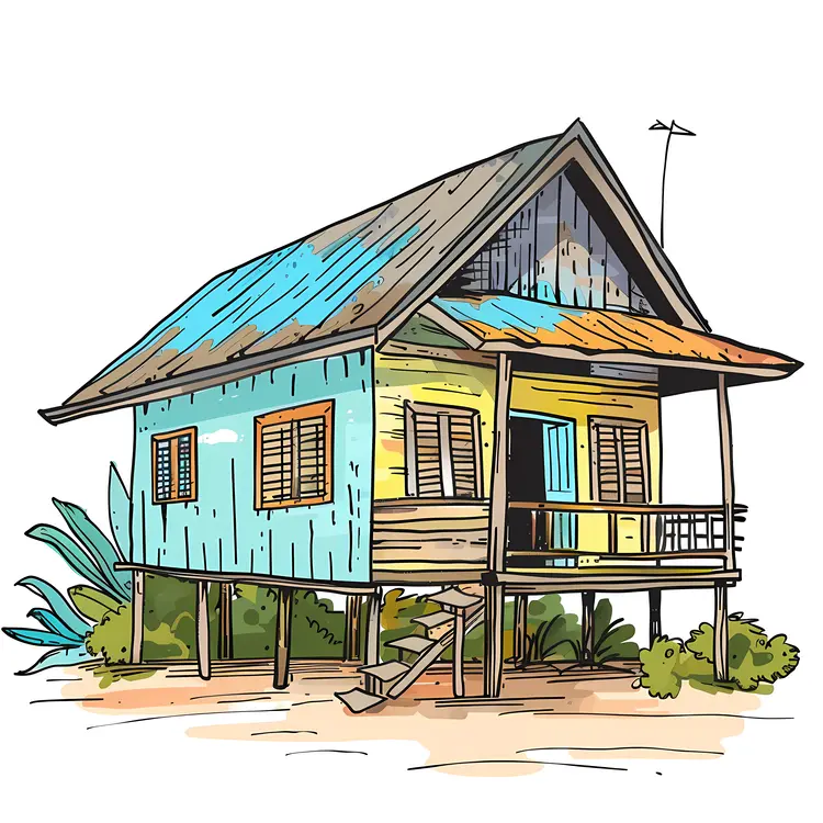 Blue Tropical House