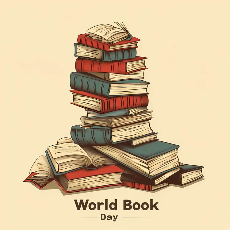 Stack of Books for World Book Day