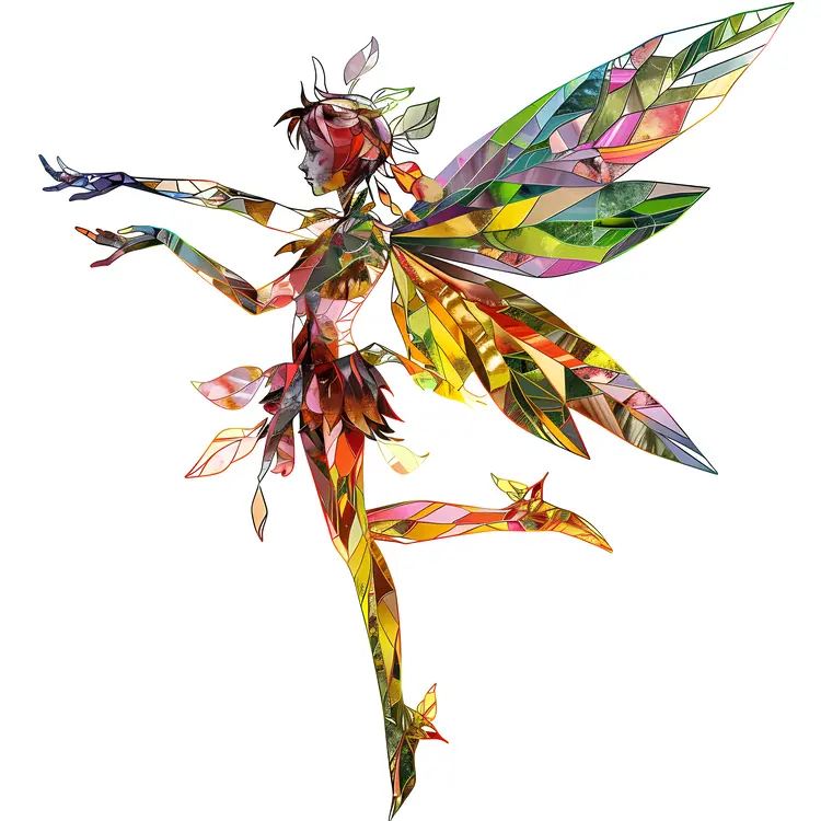 Colorful Fairy with Wings