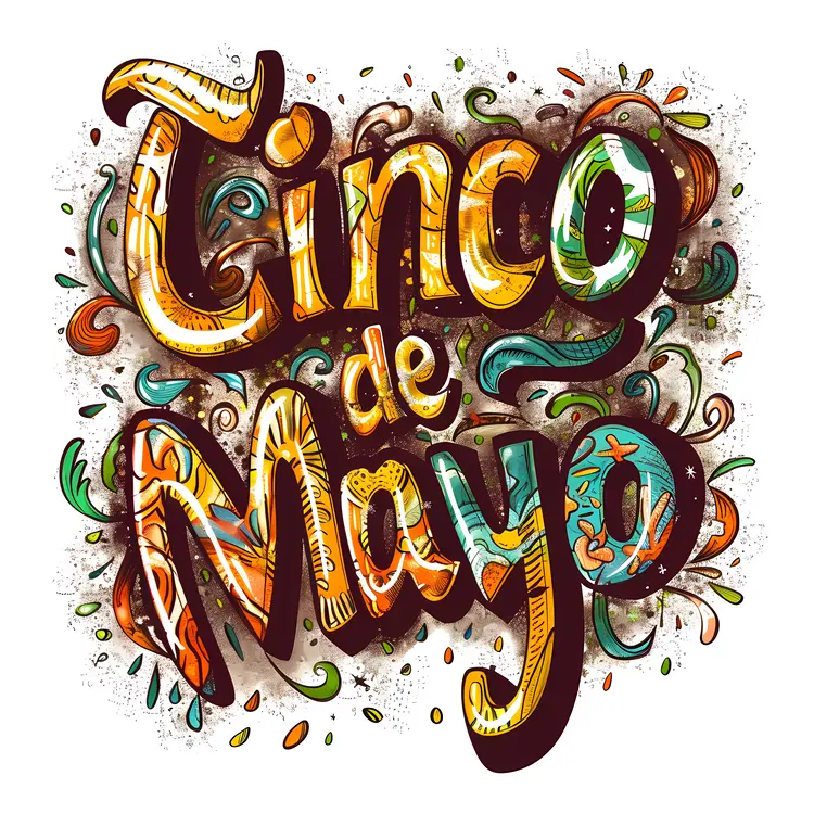 Colorful Cinco de Mayo Text Design