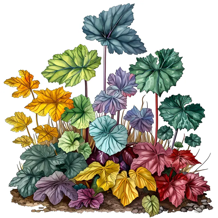 Colorful Leaves in a Garden