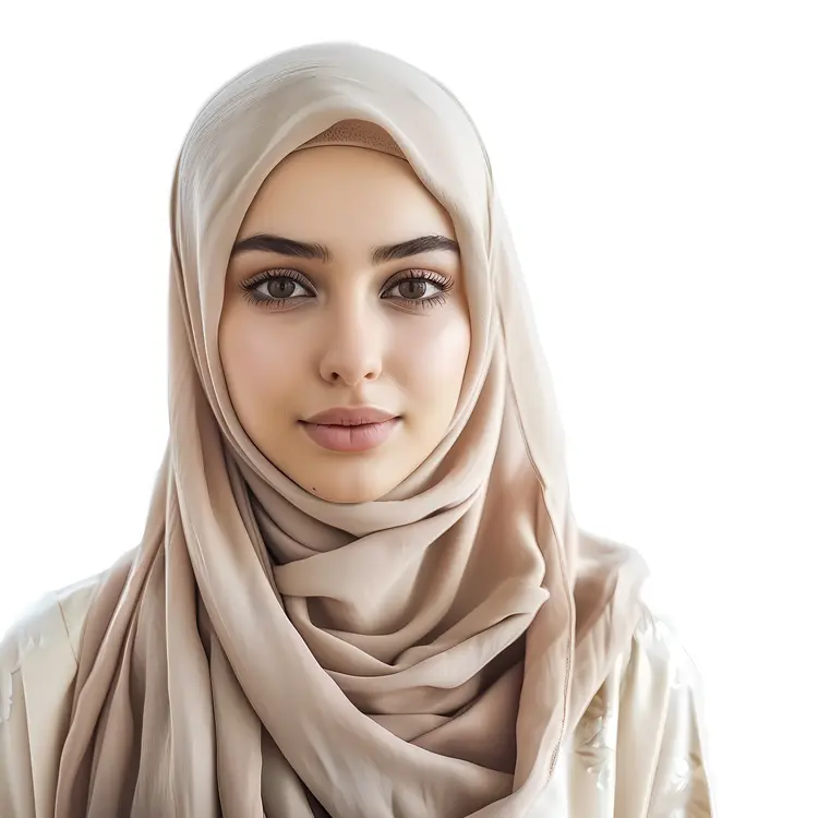Woman in Beige Hijab
