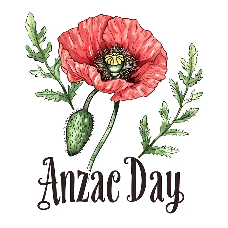 Red Poppy for Anzac Day