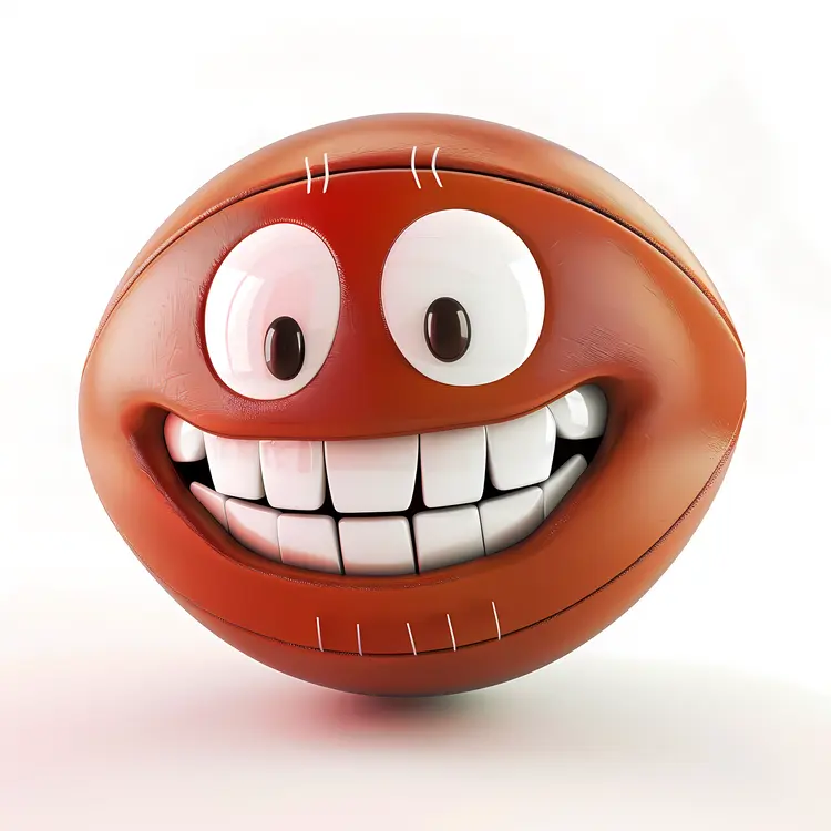 Smiling Rugby Ball Cartoon