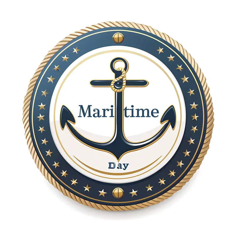 Maritime Day Celebration with Anchor and Ocean