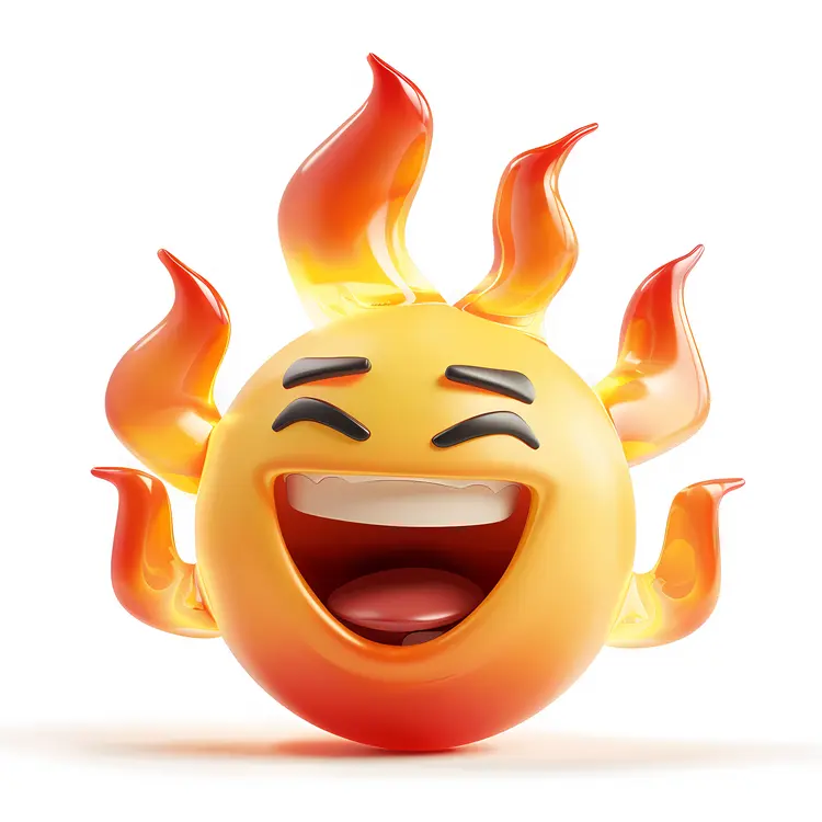 Joyful Orange Fireball Character