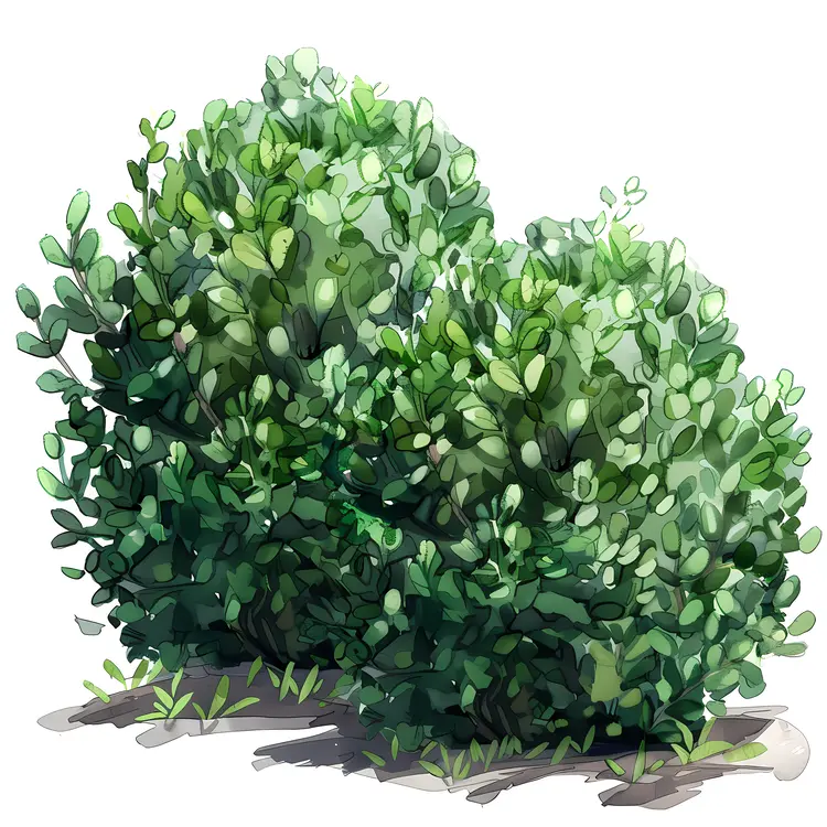 Green Bush with Dense Leaves