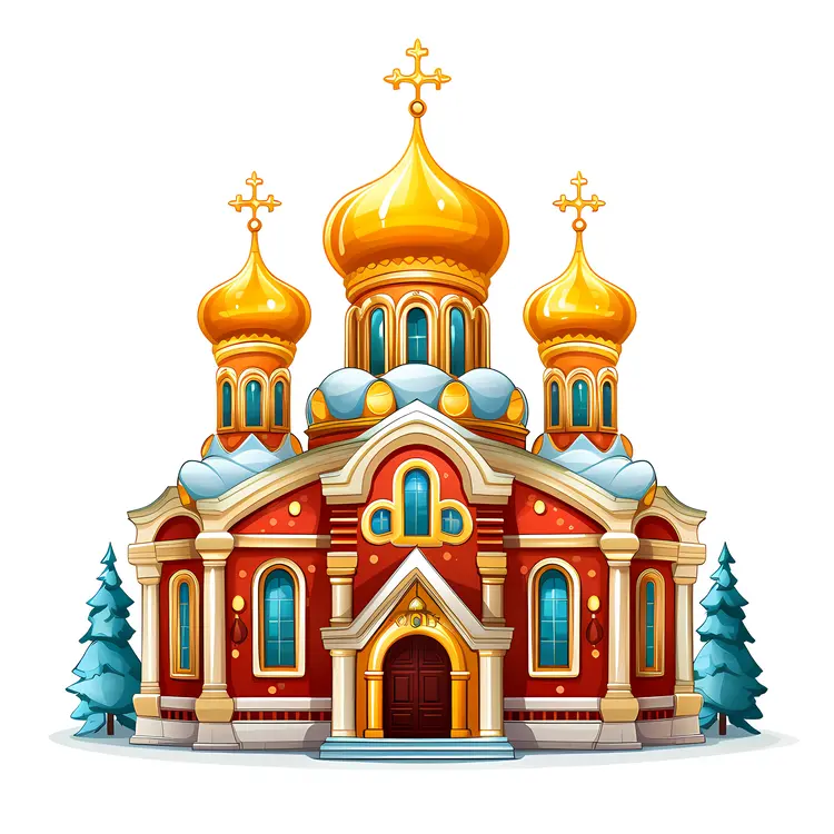 Golden Domed Church in Winter