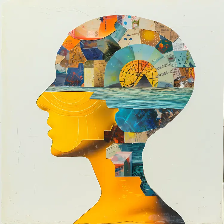 Colorful Brain Collage Illustration