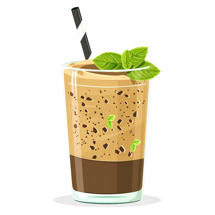 Chocolate Milkshake with Mint Decoration