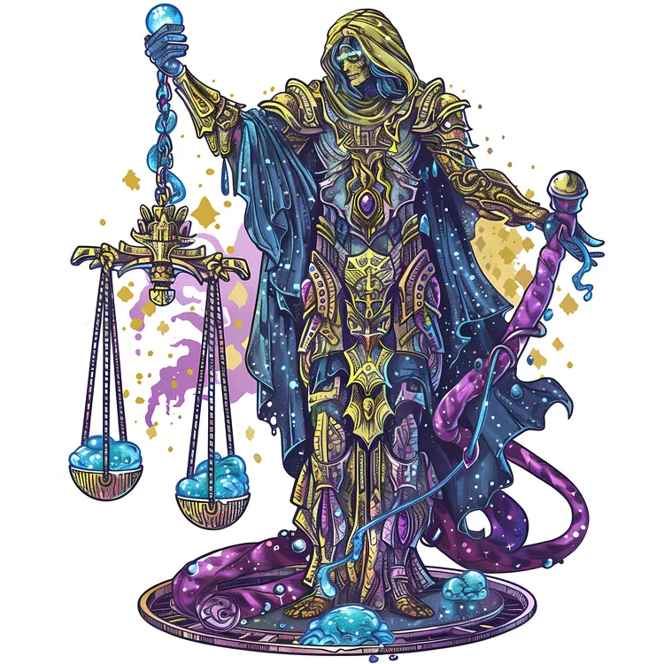 Fantasy Warrior Holding Scales