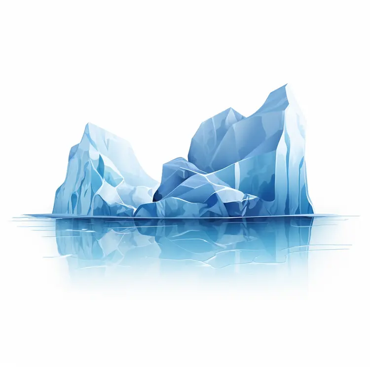 Blue Iceberg in the Ocean