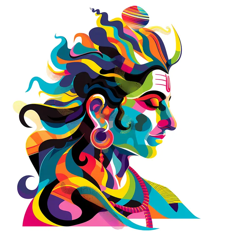 Colorful Shiva Illustration