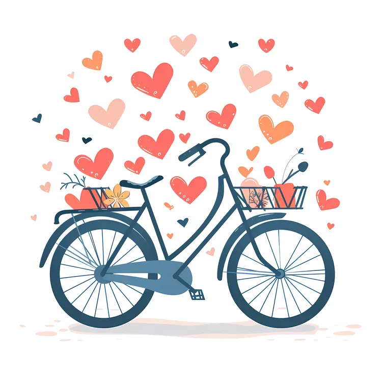 Bicycle with Hearts and Love
