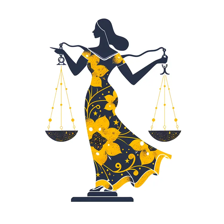 Floral Justice Figure with Scales