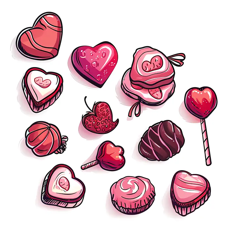 Heart-shaped Candies for Valentine's Day
