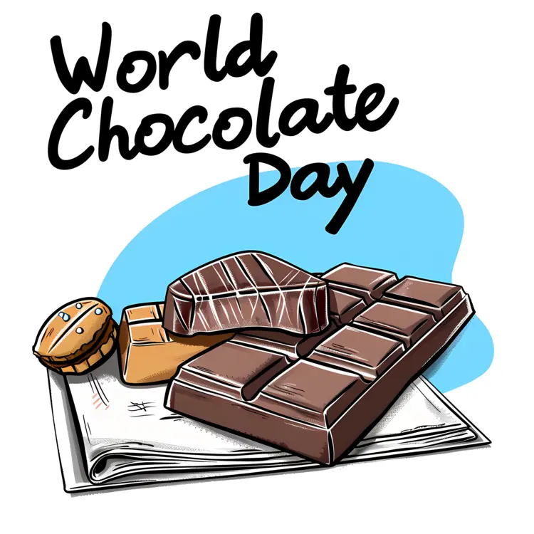 World Chocolate Day with Chocolate Bars and Sweets