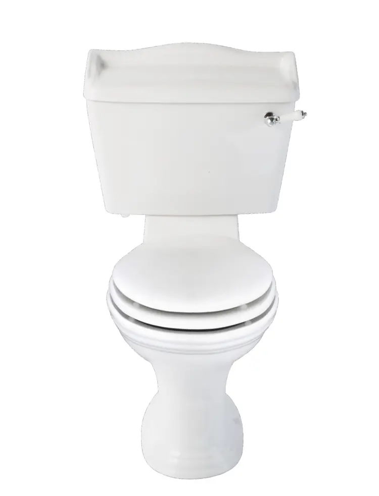 White Toilet with Closed Lid