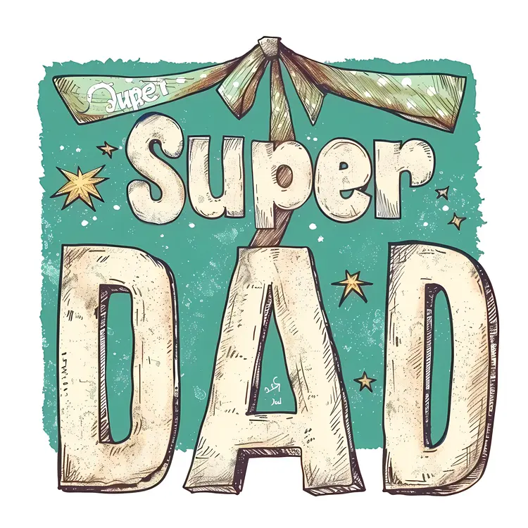 Super Dad Retro Design Illustration