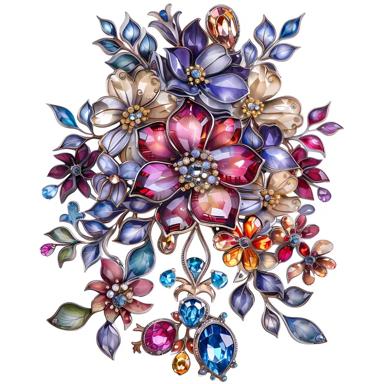 Colorful Floral Jewelry with Gems