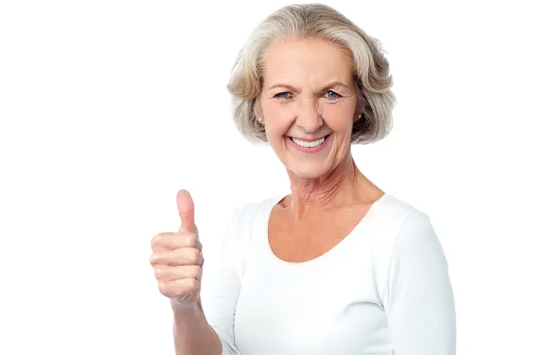 Smiling Woman Giving Thumbs Up