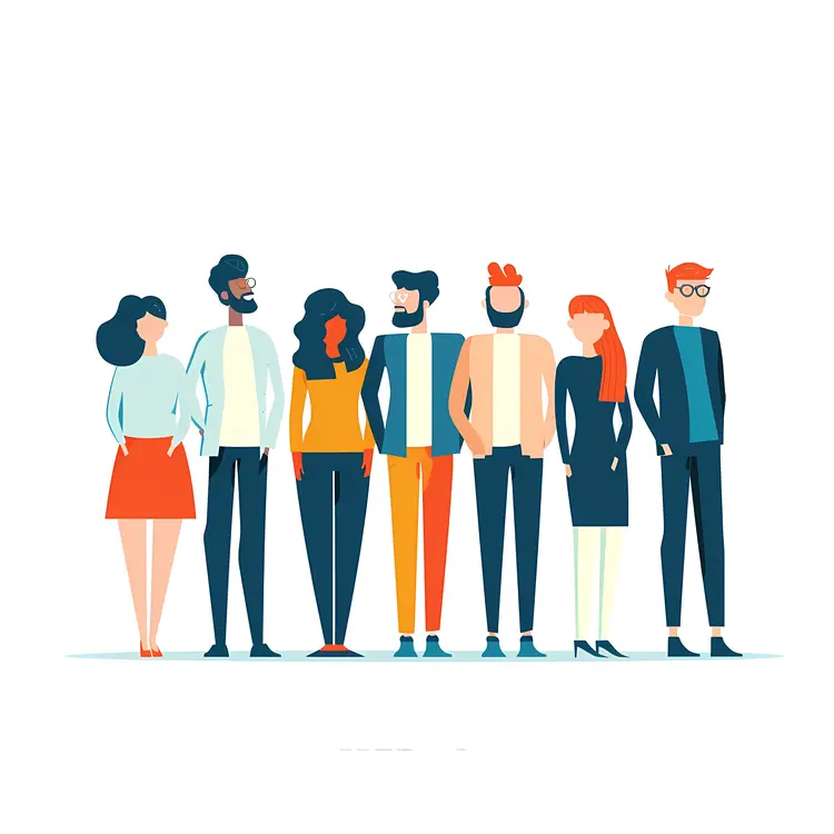 Diverse Group of People Standing Together