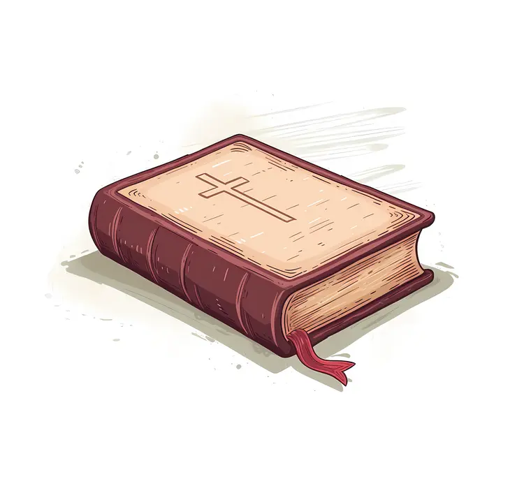 Illustrated Bible with Cross and Bookmark