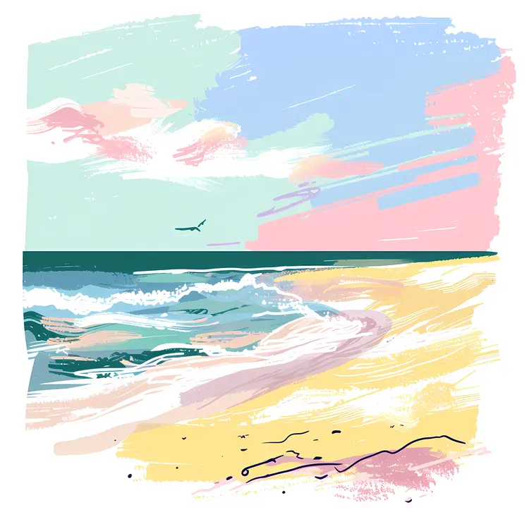Colorful Beach Scene Illustration