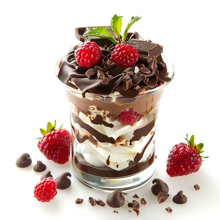 Chocolate Parfait with Fresh Raspberries