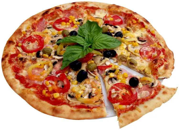 Delicious Vegetable Pizza with Basil