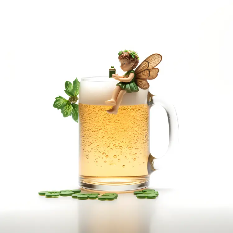 Fairy Sitting on Beer Mug