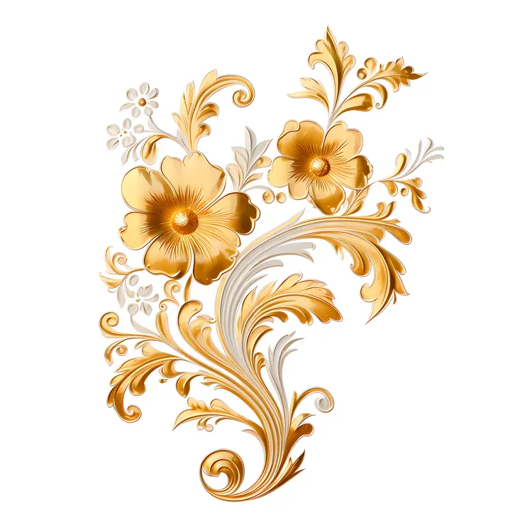 Gold Ornate Floral Design