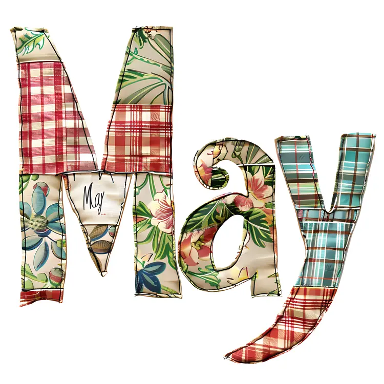 May Text with Patchwork Patterns