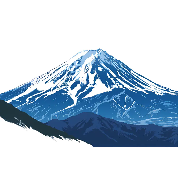 Snow-Capped Mountain Peak under Blue Sky