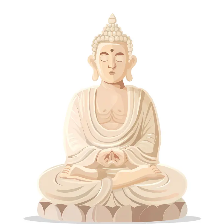 Minimalist Buddha Illustration in Meditation Pose