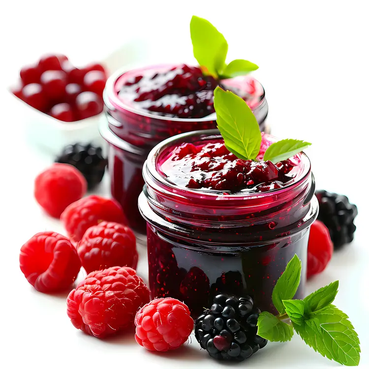 Mixed Berry Jam in Jars