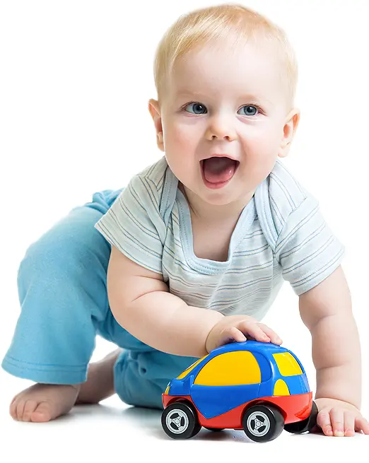 Baby Playing with Toy Car