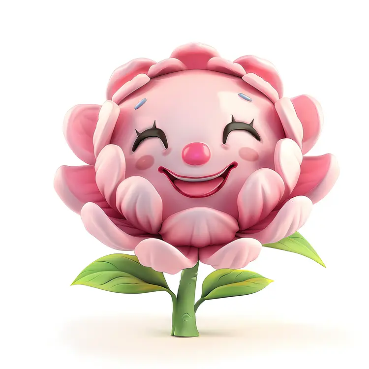 Laughing Peony Flower Character