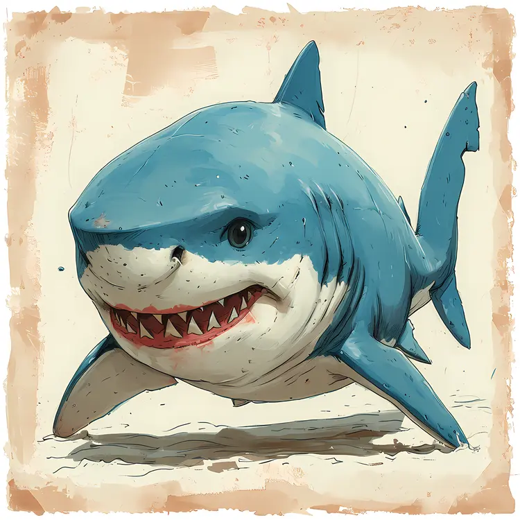 Cute Shark Cartoon Illustration