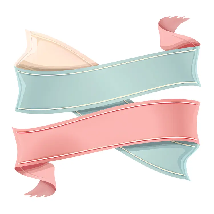 Pastel Colorful Ribbons Banner