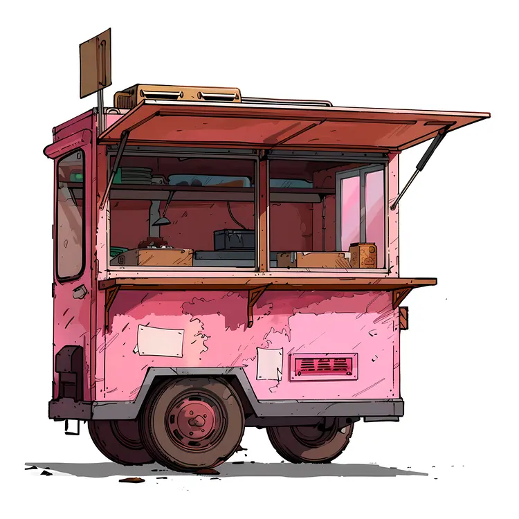Pink Food Truck for Street Food