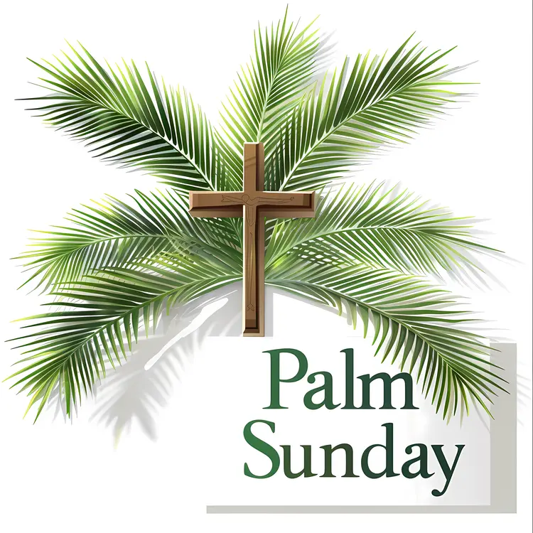 Palm Leaves and Cross for Palm Sunday