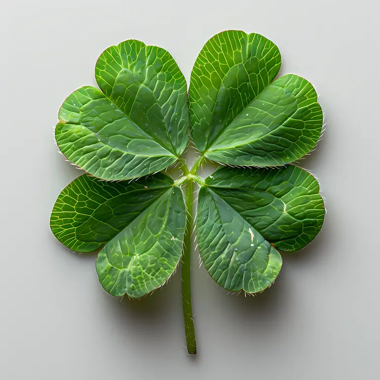 Detailed Four-Leaf Clover