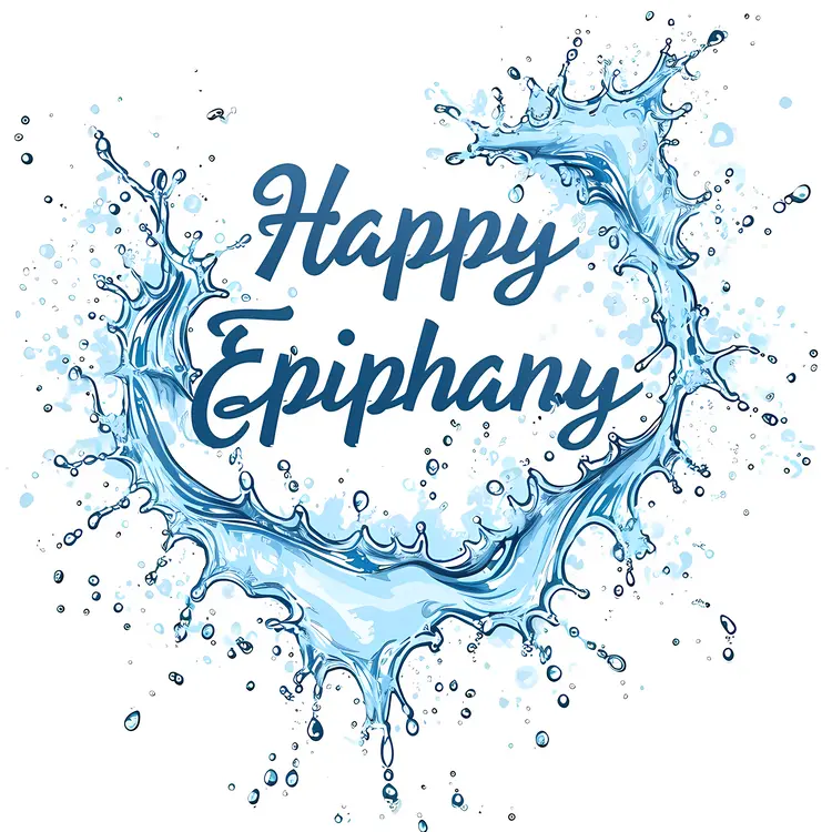 Happy Epiphany Water Splash Text