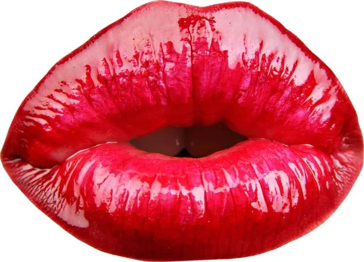 Glossy Red Lips