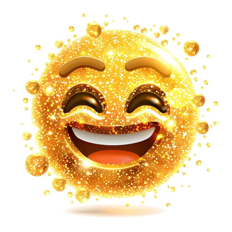 Glittering Golden Emoji