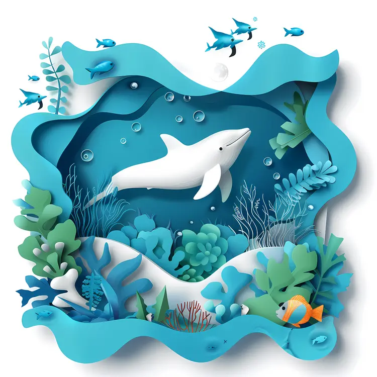 Dolphin in a Vibrant Ocean Scene