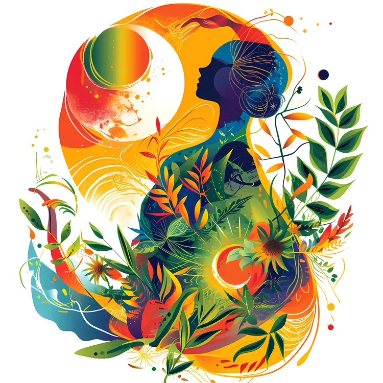 Woman in Harmony with Nature