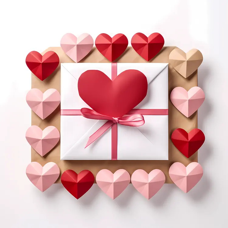 Gift Box with Hearts for Valentine's Day